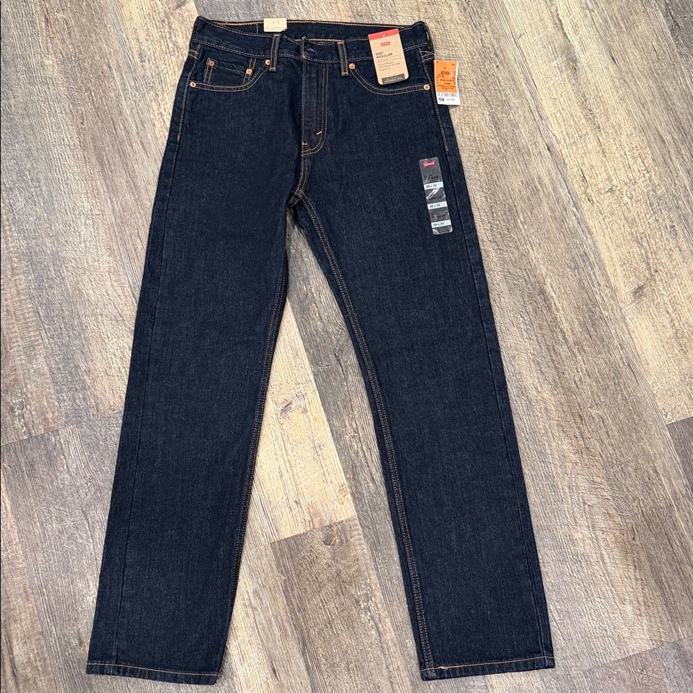 Levi's Men's 505 Regular Dark Blue Straight Leg Jeans Size 30x32